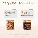 ComSaf Airtight Glass Food Storage Jars Set of 6, 0.6 Qt Clear Glass Food Storage Container with Sealing Wooden Lid, Stackable Spice Jar, Round Kitchen Canister for Sugar, Tea, Coffee bean, Pasta, Oat by CozyNest Decor