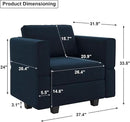 Belffin Modular Sectional Arm Accent Chair with Storage Seat Velvet Armchair Single Sofa Club Chair Blue by CozyNest Decor