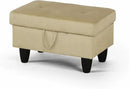Ottoman Rectangular Storage Ottoman Bench, Flannel Footrest Stool Footstool with Lid for Living Room, Bedroom, Entryway, Light Brown, 28.5"x19"x17.5" by CozyNest Decor