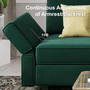Belffin Modular Sectional Sofa Couch with Reversible Chaise - Velvet L Shaped Couch with Storage, 4-seat Convertible Green.… by CozyNest Decor