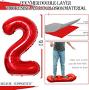 GOER Number 25 Balloons for 25th Birthday Party Decorations,42 Inch Jumbo Foil Helium 52 Balloons for 52nd Birthday Party Decoration (Red) by TinyTreasures Baby Boutique