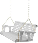Amish Casual 6 Foot Roll Back Porch Swing with Cup Holders in Semi-Solid White Stain - Amish Made in The USA from Treated Pine Heavy Duty 700 Lb. Weight Capacity by GreenHaven Gardens