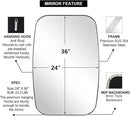 ANDY STAR Chrome Bathroom Mirror, 24x36 Inch Polished Chrome Oval Mirror for Bathroom with Stainless Steel Metal Frame, Oblong Mirror for Living Room, Entryway by CozyNest Decor