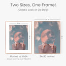 Homeforia 24x30 Frame Rose Gold, High End Metal 24x30 Picture Frames with Mat 18x24 inch Photo, 24 x 30 Rose Gold Poster Frame Matted to 18 by 24, 30x24 Large Frame, Tempered Glass, Wall Kit, Set of 1 by CozyNest Decor