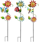 3 Pcs Sunflower＆Butterly＆Ladybug＆Dragonfly Decorative Garden Stakes,23.5 in Metal Sunflower Yard Art for Outside Decor,Spring Outdoor Decor for Mom,Women,Grandma by CozyNest Decor