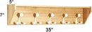 SKOLOO Wall Shelf with Hooks, 35-Inch Coat Rack Wall Mount with Shelf Organizer - Lightweight & Sturdy, 5 Tri Hooks - Perfect for Entryway, Hallway, Living Room, Bedroom, Mudroom, Natural & White by CozyNest Decor