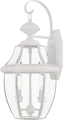 Livex Lighting 2251-03 Outdoor Wall Lantern with Clear Beveled Glass Shades, White by GreenHaven Gardens