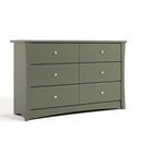 Storkcraft Crescent 6 Drawer Double Dresser (Olive) – GREENGUARD Gold Certified, Nursery Dresser for Kids Bedroom by TinyTreasures Baby Boutique