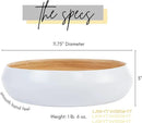 Fruit Bowl For Kitchen Counter, Decorative Bowl, Large Serving Bowl Or Fruit Basket For Kitchen Spun Bamboo (White) by CozyNest Decor