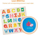 Coogam Wooden Alphabet Puzzle – ABC Letters Sorting Board Blocks Montessori Matching Game Jigsaw Educational Early Learning Toy Gift for Preschool Year Old Kids by TinyTreasures Baby Boutique