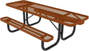 Heavy-Duty Portable ADA-Compliant Outdoor Picnic Table, Expanded Metal Patio Dining Furniture Made in America (8ft Rectangular, Both-Side Handicap, Textured Copper) by GreenHaven Gardens