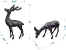 Elegant Pair of Cast Iron Deer Sculptures -22" and 11.4" Tall Male and Female Set for Outdoor Garden Decor, Realistic Animal Statues HC3672-5691 by CozyNest Decor