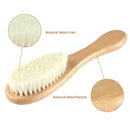 Baby Hair Brush and Comb Set (4-Piece) for Newborn - Wooden Baby Hairbrush Set，A Beechwood Brush, Baby Airbag Brush, Beech Handle Brush, and Prevent Cradle Cap Silicone Brush - Ideal Registry Gift by TinyTreasures Baby Boutique