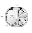 Ahimsa Stainless Steel Kids Plates - Divided Toddler Plates, Pediatrician Designed, Non Toxic Toddler Plate, Camping Plate, BPA Free & Dishwasher Safe (Single) by TinyTreasures Baby Boutique