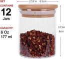 Glass Jars Set,Upgrade Spice Jars with Wood Airtight Lids and Labels, 6oz 12 Piece Small Food Storage Containers for Home Kitchen, Tea, Herbs, Sugar, Salt, Coffee, Flour, Herbs, Grains… by CozyNest Decor