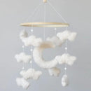 Boucle Cloud Moon Crib Mobile Boho Baby Mobile for Crib Neutral Nursery Mobile for Boys & Girls by CozyNest Decor