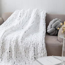 Chunky Knit Blanket Throw 40"*60", Hand Knitted Warm Chenille Throw Blanket, Home Decor Soft Thick Yarn Cable Knit Blanket, Soft Breathable Fleece Banket Christmas for Couch Bed Sofa Best Gift (White) by CozyNest Decor