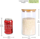 Glass Rice Storage Containers, 60 FL OZ (1800ml) Kitchen Food Jars with Airtight Lid, Stackable Clear Pantry Canister for Coffee Bean, Pet Treat, Flour, Loose Tea and More by CozyNest Decor