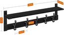 Homode Coat Hanger Wall Mount with Shelf, 29 in Hanging Rack with Storage, Entryway Shelf with Pegs for Hanging Coats, Hats, Towels, Purse, Robes, Black by CozyNest Decor