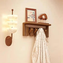 Wall Mounted Piano Key Hanger | Flip Style Hook | Entrance Wall Art Hook, Made of Oak Wood (3 Times Painted, 4 Times Polished) (Tray Walnut, 4Hooks) by CozyNest Decor