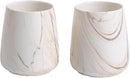 2Pcs Toothbrush Holder for Bathroom - Marble Brown Ceramic Tooth Brushing Holders Set, Toothbrush Cup & Toothpaste Organizer for Bathroom Countertop, Makeup Brush Holder, Pen Holder for Home Storage by CozyNest Decor