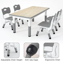 Kids Study Table and 4 Chairs Set,Height Adjustable Table and Chairs for Children and Toddlers,47.2"X23.6"Graffiti Desktop,Suitable for Daycare,Classrooms, Home by CozyNest Decor