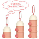 Accmor Formula Dispenser On The Go, 3 Layers Stackable Formula Container to Go, Non-Spill Portable Milk Powder Baby & Kids Snack Container, Pink by TinyTreasures Baby Boutique