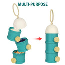 Accmor Formula Dispenser On The Go, 3 Layers Stackable Formula Container to Go, Non-Spill Portable Milk Powder Baby & Kids Snack Container, Green by TinyTreasures Baby Boutique