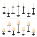 Set of 7 Metal Black Candle Holders, Assemblable Pillar and Taper Candlesticks, Halloween Fall Thanksgiving Day Dining Table Centerpieces Decor, Mantle Fireplace Candle Sticks Decorations by CozyNest Decor