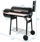 ROVSUN Charcoal Grill, Large Cooking Area of 433 Sq.In., Offset Smoker, Side Table, Great BBQ Grill for Indoor/Outdoor Picnic, Black by GreenHaven Gardens