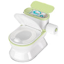 2-in-1 Toddler Potty Training Toilet - Larger Potty Chair & Detachable Training Seat for Boys & Girls Ages 1-3 with Flushing Sound, Wipes Storage, Toilet Paper Holder - Green by TinyTreasures Baby Boutique