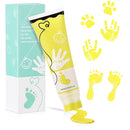 75ml Yellow Baby Hand and Footprint Ink Kit, Baby Handprint Footprint Paint for Newborn Keepsake, Dog Cat Paw Print Kit, Washable, Non Toxic Acid-Free, Safe Gentle for Ideal New Mom Gifts by TinyTreasures Baby Boutique