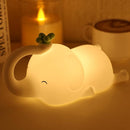 Silicone Elephant Night Light for Kids - 3-Level Dimmable & Rechargeable LED Lamp, Touch Control Soft Animal Light for Nursery, Baby Room Decor by TinyTreasures Baby Boutique