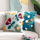 MOCOFO Canvas Embroidered Throw Pillow Cover with Flower Spring Embroidery Craft Modern Simple Sofa Office Pillow Pillow Case (Acorn, 18x18’’) by CozyNest Decor