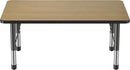 Factory Direct Partners FDP Rectangle (30 x 48 inch) Classroom Table with Adjustable Chunky Toddler Legs (15-24 in); Preschool, Kinder and Daycare Furniture - Pasadena Oak Top/Black Edge and Legs by CozyNest Decor