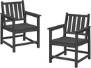 Patio Dining Chair Set of 2, HDPE Outdoor Dining Chair, Ergonomic HDPE Dining Chairs with Deep Seating, All Weather Outdoor Chairs Furniture for Backyard, Deck, Garden, Poolside, Obsidian by CozyNest Decor
