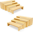 Large Display Wood Risers Wooden Stand 8 Tier Wood Racks Decorative Rectangular, 2 Set 8 Pieces Cupcake Stands Cologne Perfume Organizer Dessert Showcase Items(nature) by CozyNest Decor