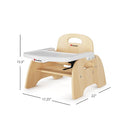 Foundations Easy Serve 5" Wood Feeding Chair for Toddlers, Adjustable Harness, Removable Dishwasher Safe Tray, “No Tip” Base, Baltic Birch Plywood by TinyTreasures Baby Boutique