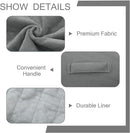 MeMoreCool Square Stuffed Pouf Ottoman Foot Rest, Floor Pouf Foot Stool with Foam Chunk Filling, Soft Stuffed Ottoman Footrest for Living Room, Light Grey by CozyNest Decor