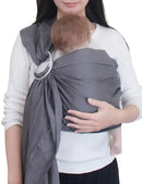 Ring Sling Baby Carrier, Soft Cotton Baby Sling Carrier Newborn to Toddler, Baby Wrap Carrier for Plus Size Parents, Perfect Shower Gift, Grey by TinyTreasures Baby Boutique