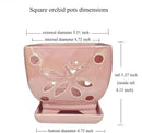 Orchid Pots with Holes Square Ceramic Orchid Planter Pots 5.5 inch (Pink) by GreenHaven Gardens