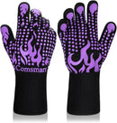 Comsmart BBQ Gloves, 1472 Degree F Heat Resistant Grilling Gloves Silicone Non-Slip Oven Gloves Long Kitchen Gloves for Barbecue, Cooking, Baking(Purple) by GreenHaven Gardens