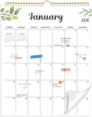 Wall Calendar 2026-2027, 18 Month Calendar from January 2026 to June 2027 14.5" x 11.8" Large Desk Calendar with Twin-Wire Binding for Home Office Planning Personal Organisers, Green Leaf by TinyTreasures Baby Boutique