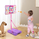 Meland Kids Basketball Hoop, Pink Basketball Hoop for Kids Toddler Basketball Hoop Outdoor & Indoor with Dart Board, Adjustable Height 3.4-6.2FT Birthday Gift Toys for Girls 3 4 5 6 7 8 Years Old by TinyTreasures Baby Boutique
