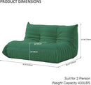 Luxury Sofa Couch Chair, Lazy Floor Seating, Fireside Bean Bag Chair, Ergonomic Tatami Sofa Lounger for Living Room, Bedroom, Office, Loveseat, Green by CozyNest Decor