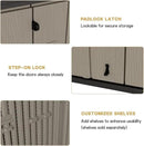 KINYING Outdoor Horizontal Storage Sheds,Outdoor Storage Cabinet Waterproof Resin Tool Storage Box for Lawn Mower,Garden Tools and Patio Furniture, Lockable (Brown) by GreenHaven Gardens