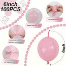 Pastel Pink Linking Balloons, 100PCS 6 Inch Small Baby Pink Link Balloons for Making Balloon Wall Heart Arch, Quick Linked Balloon for Girls Wedding Birthday Baby Shower Valentine's Party Decorations by CozyNest Decor