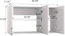 White Laundry Room Cabinets and Storage with 3 Doors and Utility Adjustable Shelf，Gabinetes Para Cocina Cupboard Kitchen Organizers and Storage Pantry Wall Mounted 12.4"D x 35.4"W x 19.7"H by CozyNest Decor