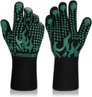 Comsmart BBQ Gloves, 1472°F Heat Resistant Grilling Gloves Silicone Non-Slip Oven Gloves Long Kitchen Gloves for Barbecue, Cooking, Baking, Short, Green by GreenHaven Gardens