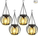 KOOPER Solar Lanterns Outdoor Lights, 4 Pack Upgraded Metal Solar Lantern Lights, Brighter Hanging Solar Lights Outdoor Waterproof, Auto On/Off Outdoor Solar Lights for Yard Garden Patio Pathway Decor by GreenHaven Gardens